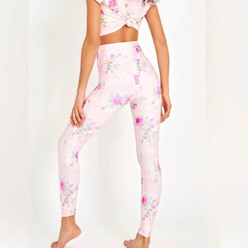 LoveShackFancy Postiana Lace Up Legging in Pink Ivy NWT Size S